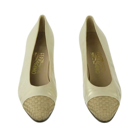 Worn 2X SALVATORE FERRAGAMO 10 AA Silver Gray Lacquered Florence ITALY - Picture 3 of 7